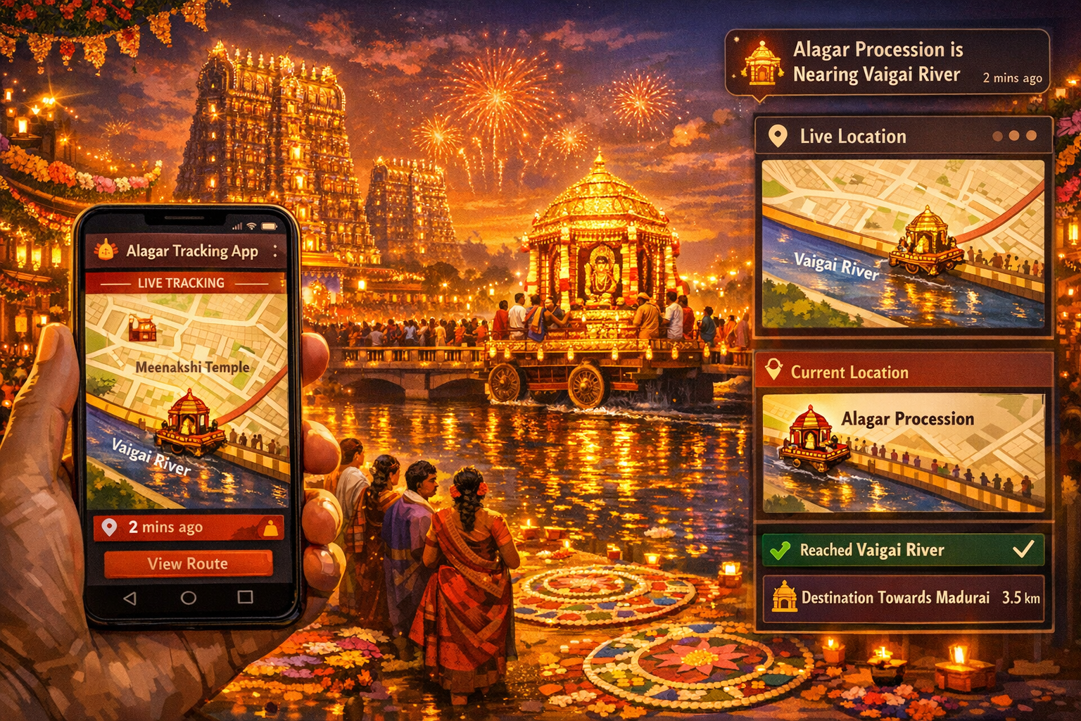 Alagar Tracking App – Track Lord Kallazhagar Live During the Madurai Chithirai Festival